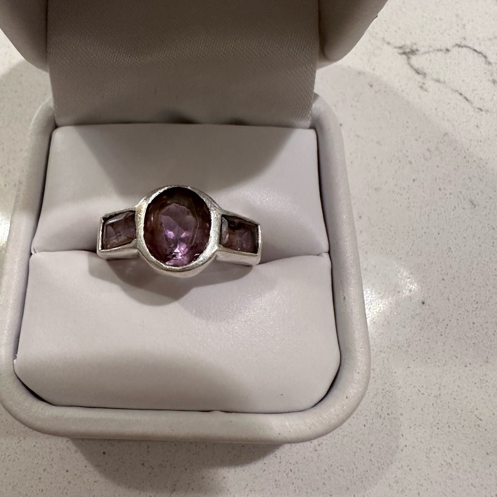 Sterling silver amethyst ring size 8